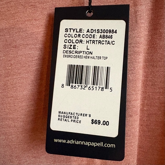 Adrianna Papell Embroidered Halter Top - Picture 4 of 9
